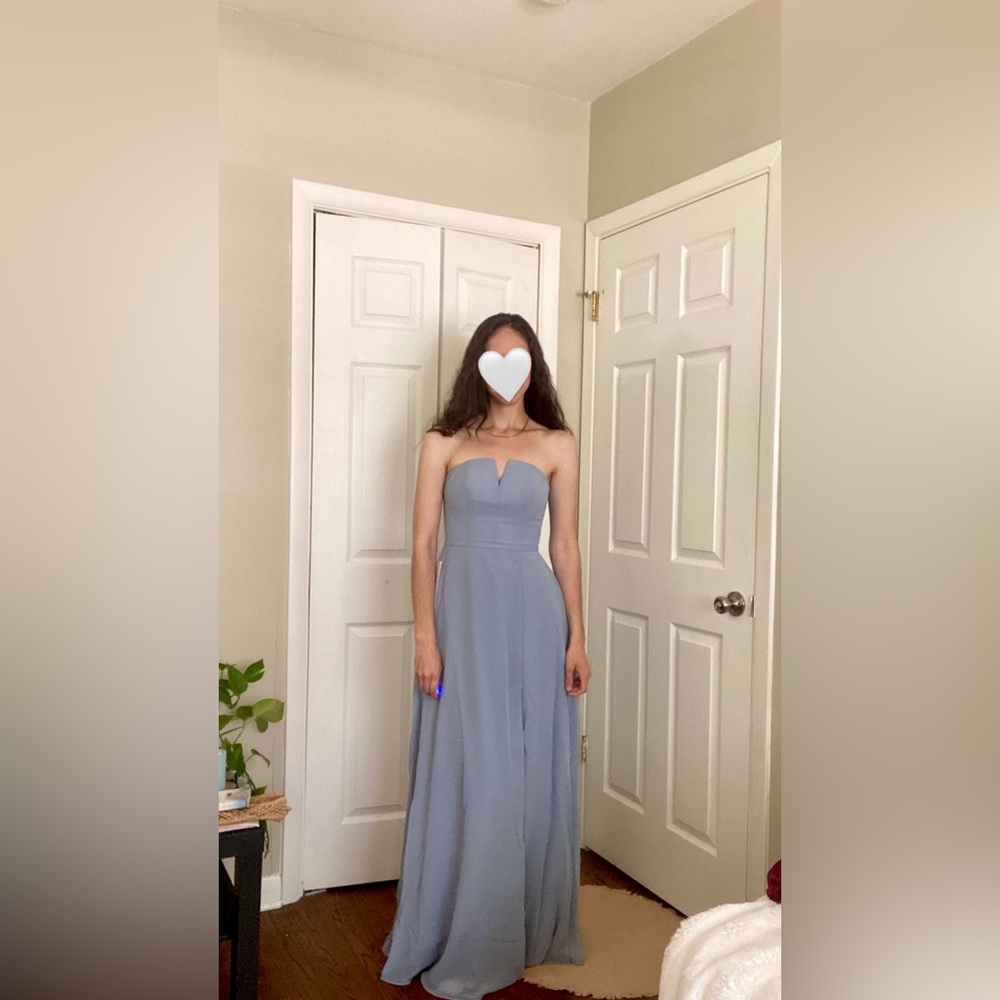 Azazie Jannette dress in Dusty Blue Chiffon